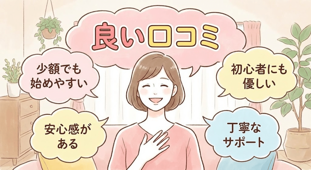 利回り不動産の良い口コミイメージ。少額から始められた投資家の評価