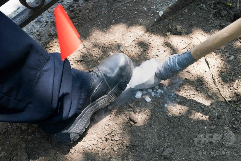 地中のネズミ駆除にドライアイス