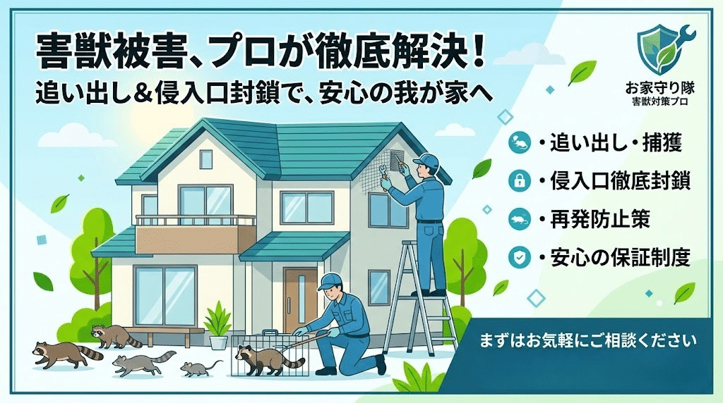 害獣被害は早めの無料見積もり相談を促す