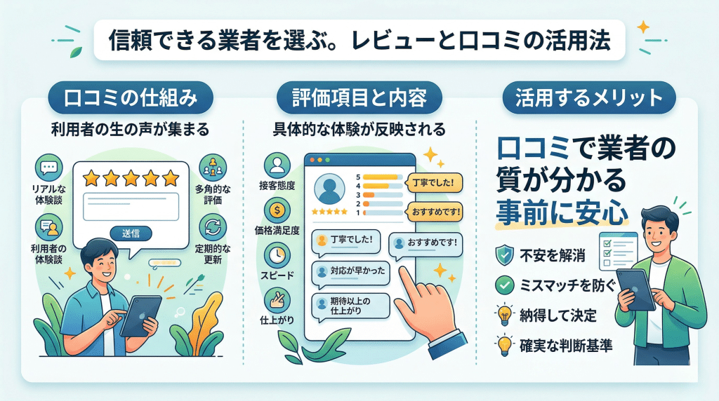 口コミで業者を選べるイメージ