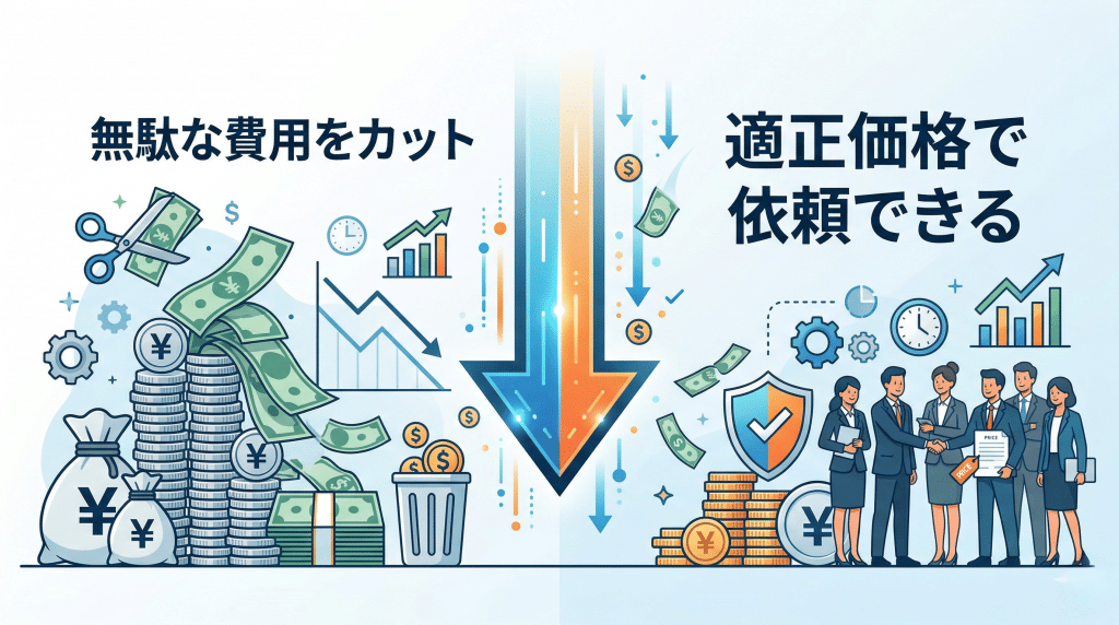 外壁塗装の費用削減イメージ