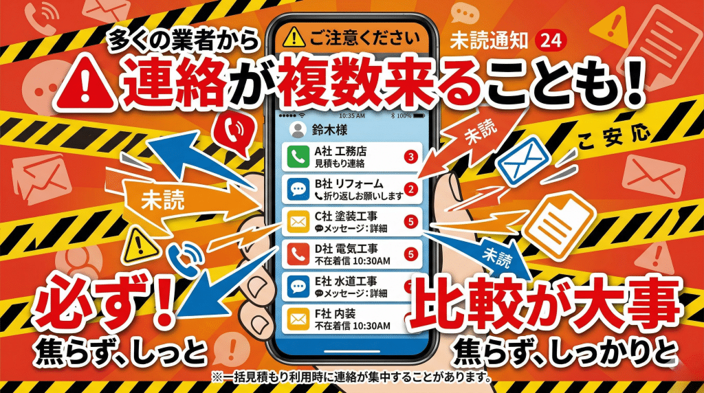 複数業者からの連絡イメージ