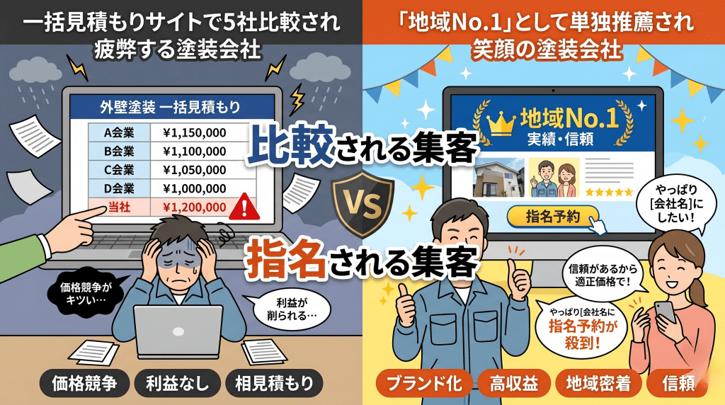 一括見積もりサイトとBakuzou集客の違い