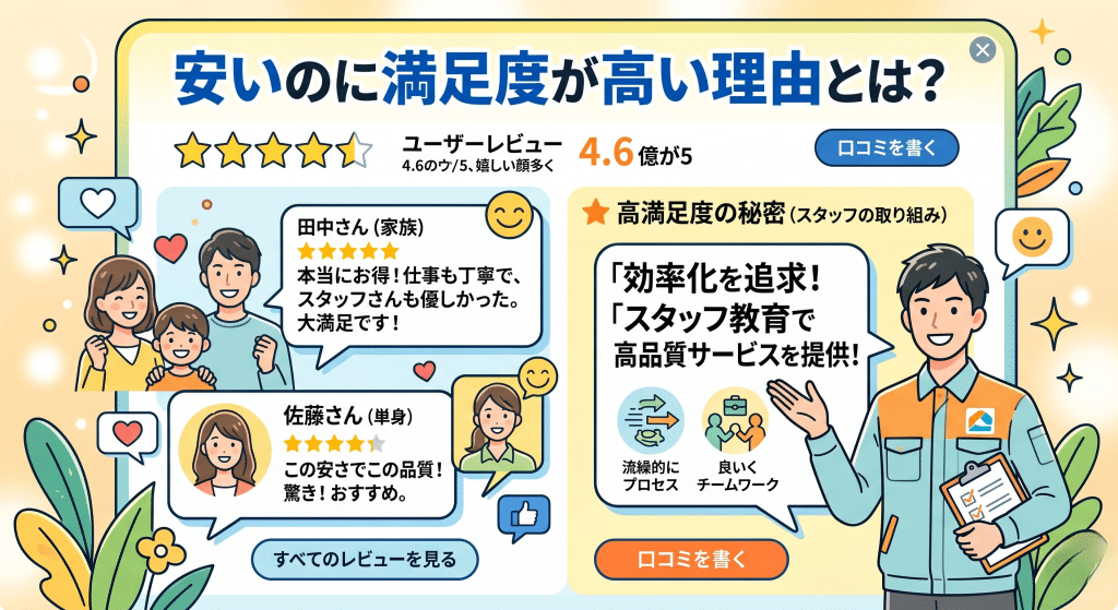 ケーエー引越センターの口コミ評価や利用者の満足度イメージ