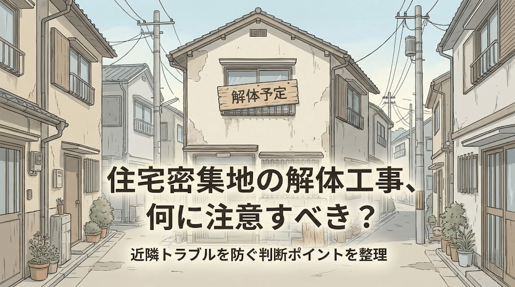 住宅密集地の解体工事 注意点