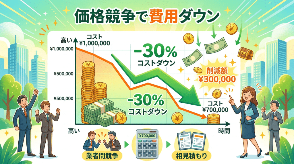 解体費用が安くなるイラスト