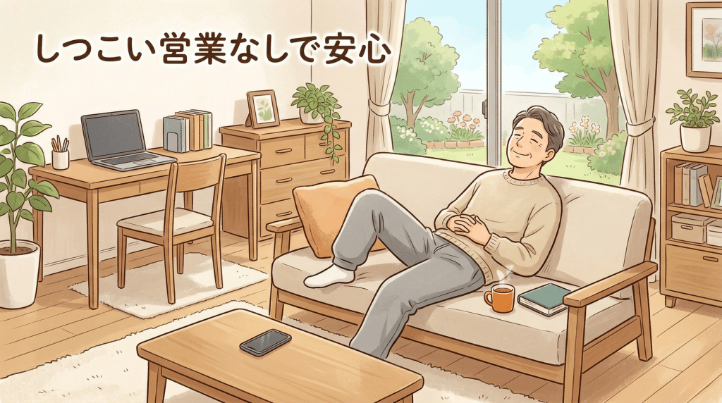 営業ストレスがないサービスのイラスト