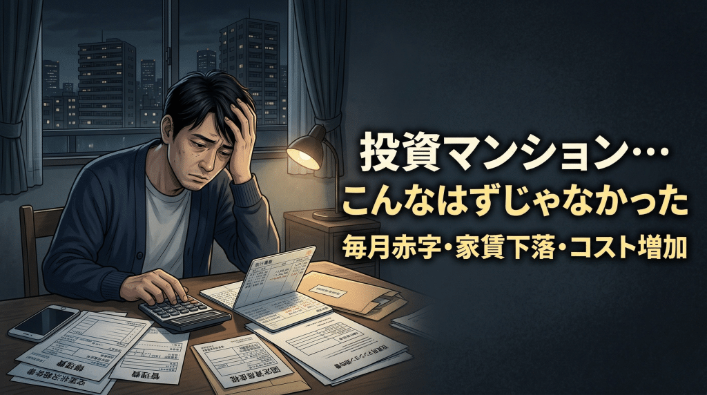 投資マンションの収支悪化に悩む男性のイメージ
