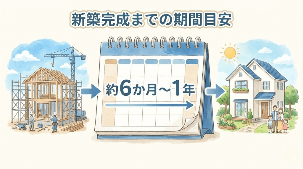 新築住宅の完成までの期間を説明