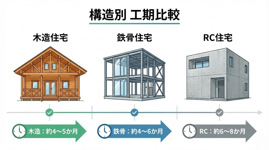 住宅構造別の工期比較