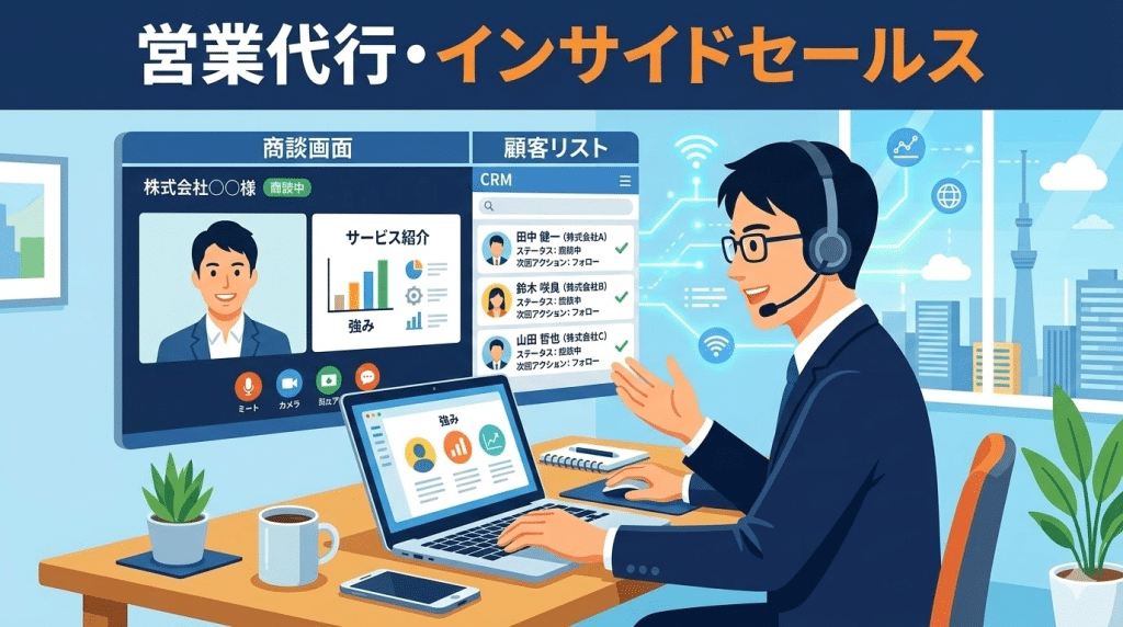 オンライン営業とインサイドセールスのイメージ