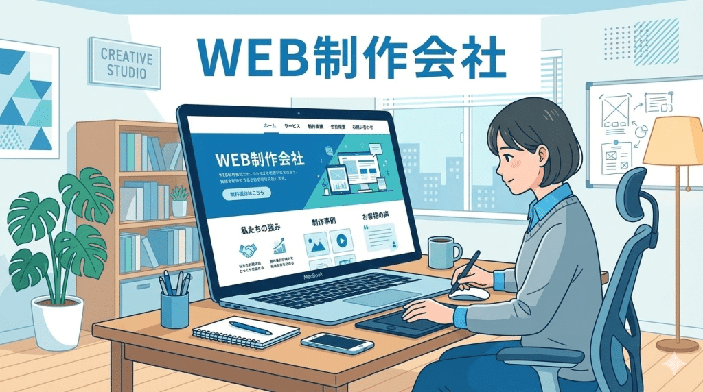 WEB制作会社がホームページを制作するイメージ