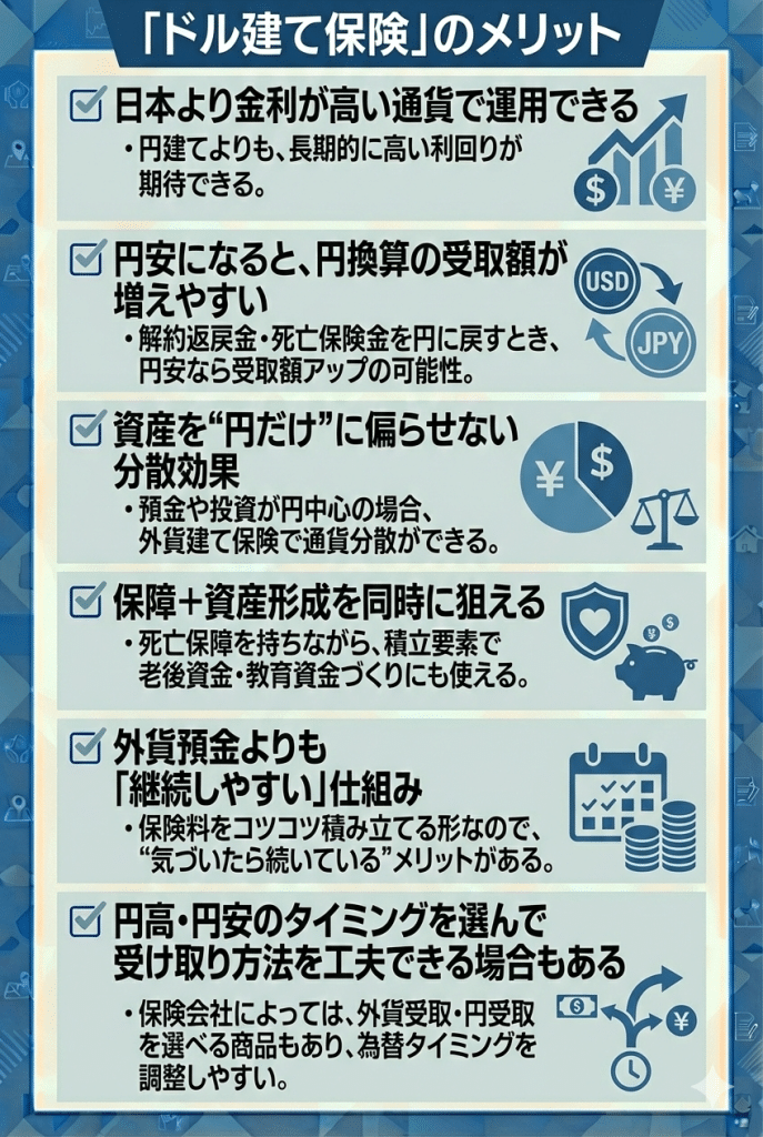 「ドル建て保険」のメリット