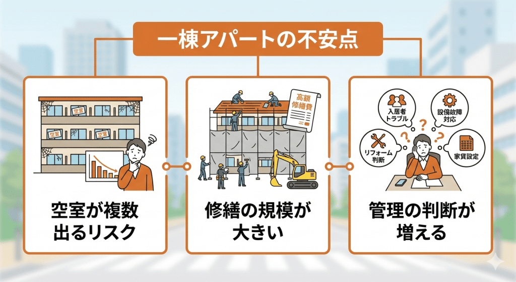 一棟アパート投資の不安点