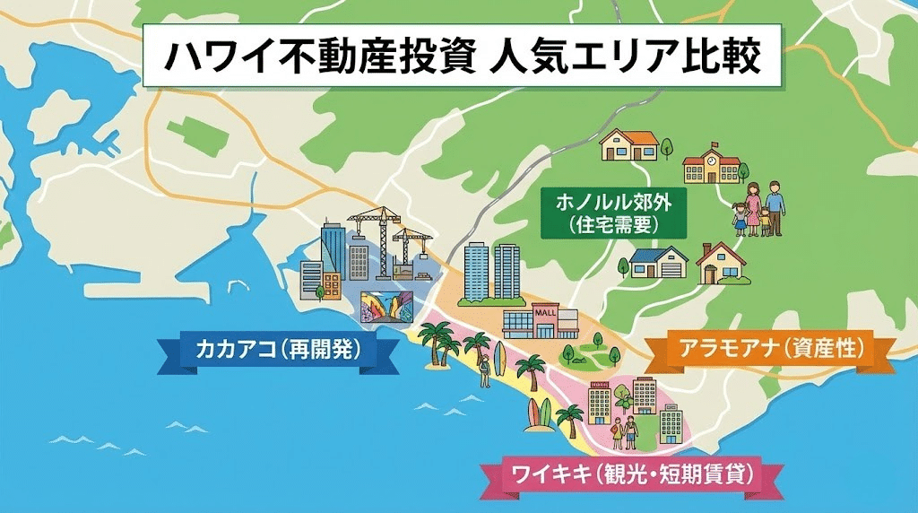 ハワイ不動産投資で人気エリアはどこ?