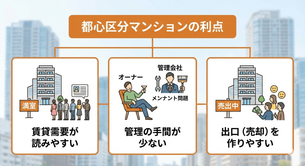 都心区分マンション投資の利点
