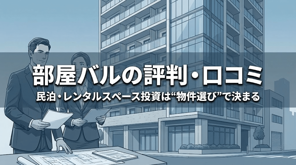 部屋バルの評判・口コミ|民泊・レンタルスペース投資向け転貸可能な賃貸物件とは?
