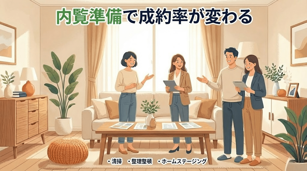 内覧準備が売却結果に影響するイメージ