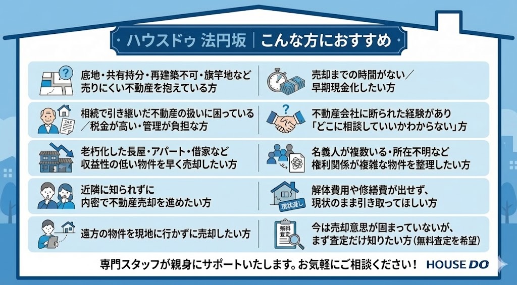 ハウスドゥ 法円坂|こんな方におすすめ