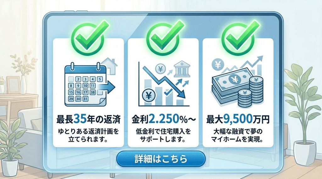 ジャストサポートの特徴まとめ(返済期間・金利・融資額)