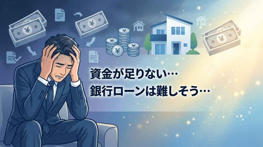 資金調達やローンに悩む人のイメージ