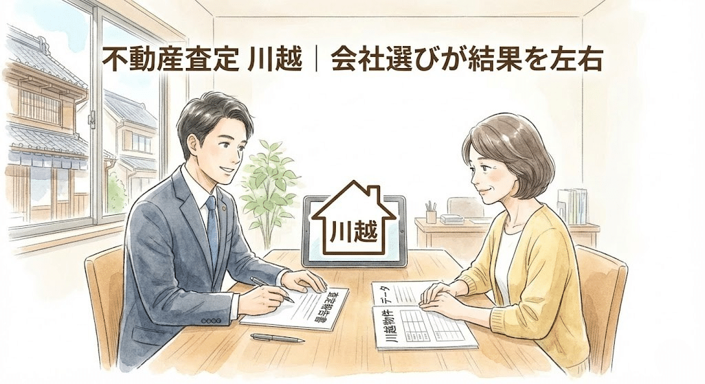 川越市で不動産会社を選ぶ重要性を表したイラスト