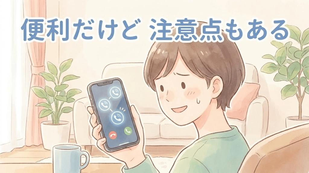 一括資料請求後に営業連絡が増える可能性を示した注意点のイラスト