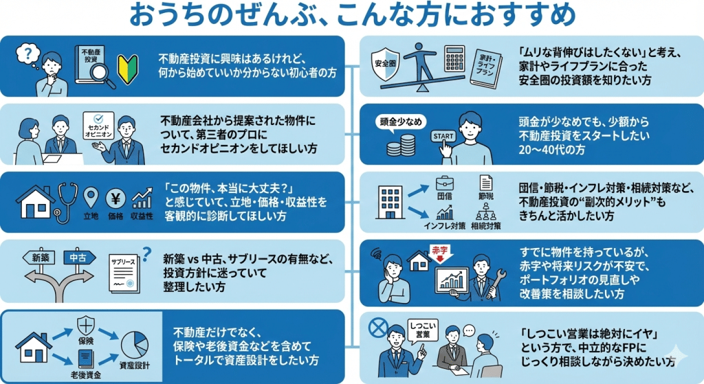 おうちのぜんぶ、こんな方におすすめ