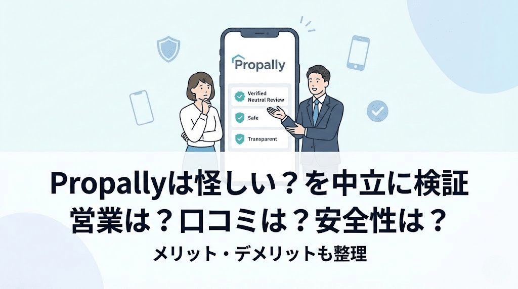 Propally(プロパリー)は怪しい?営業の有無や口コミ・安全性を中立に検証するイメージ