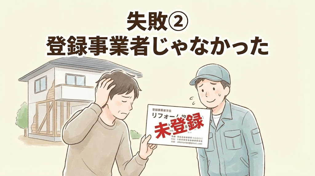 トイレリフォーム補助金で登録事業者でない業者を選んだ場合の失敗例