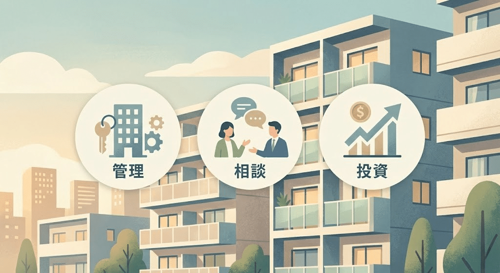 ユズサチの不動産投資サービス概要を表したイラスト