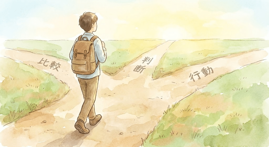 ユズサチを比較検討し投資判断を行うイメージ