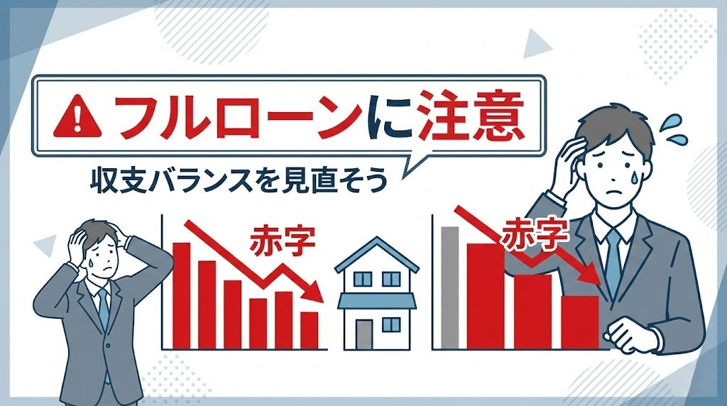 フルローンで資金繰りが苦しくなるイメージ
