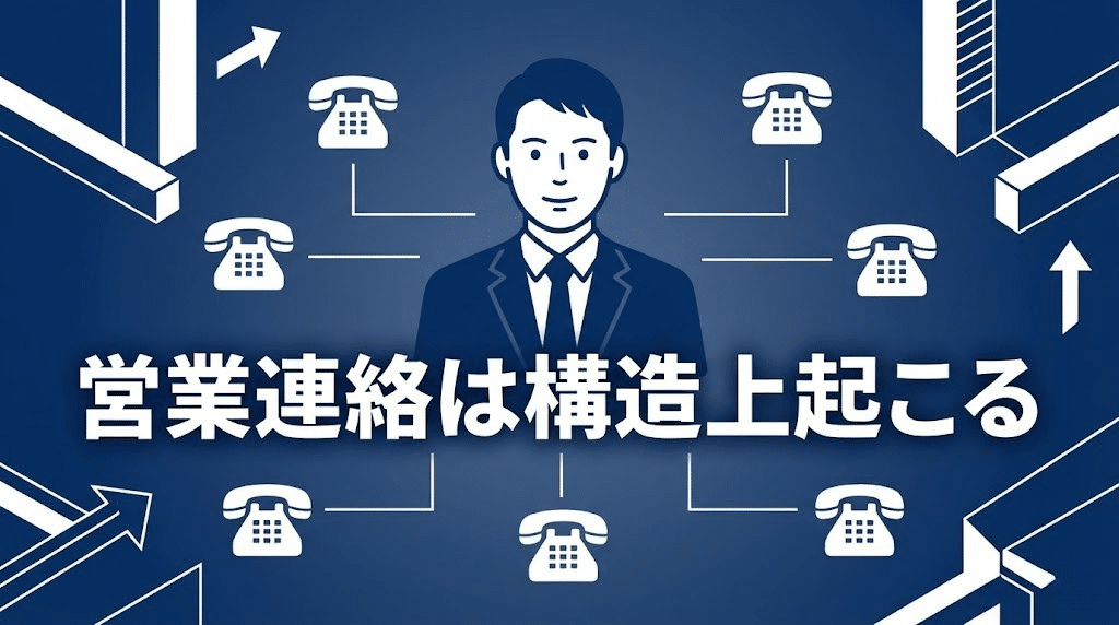 一括査定後に営業連絡が発生する仕組みを示すイラスト