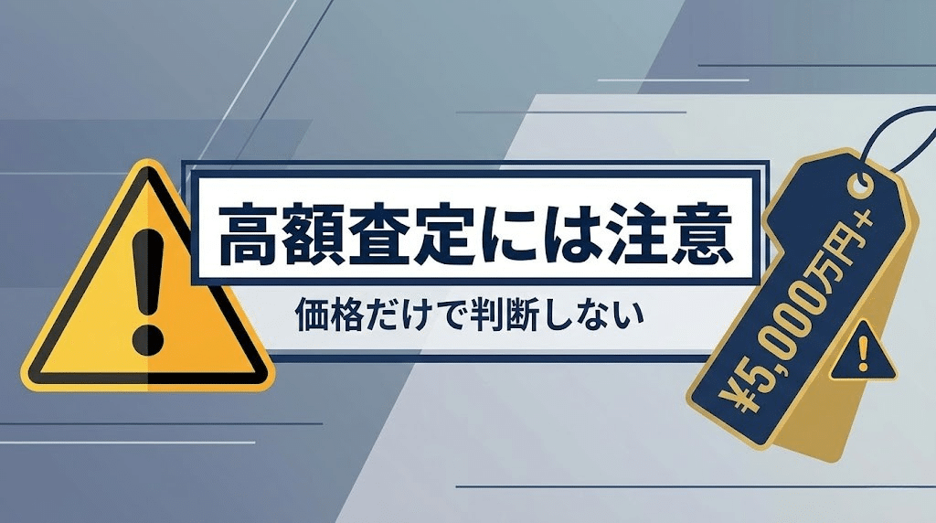 高額査定のリスクを示すイラスト