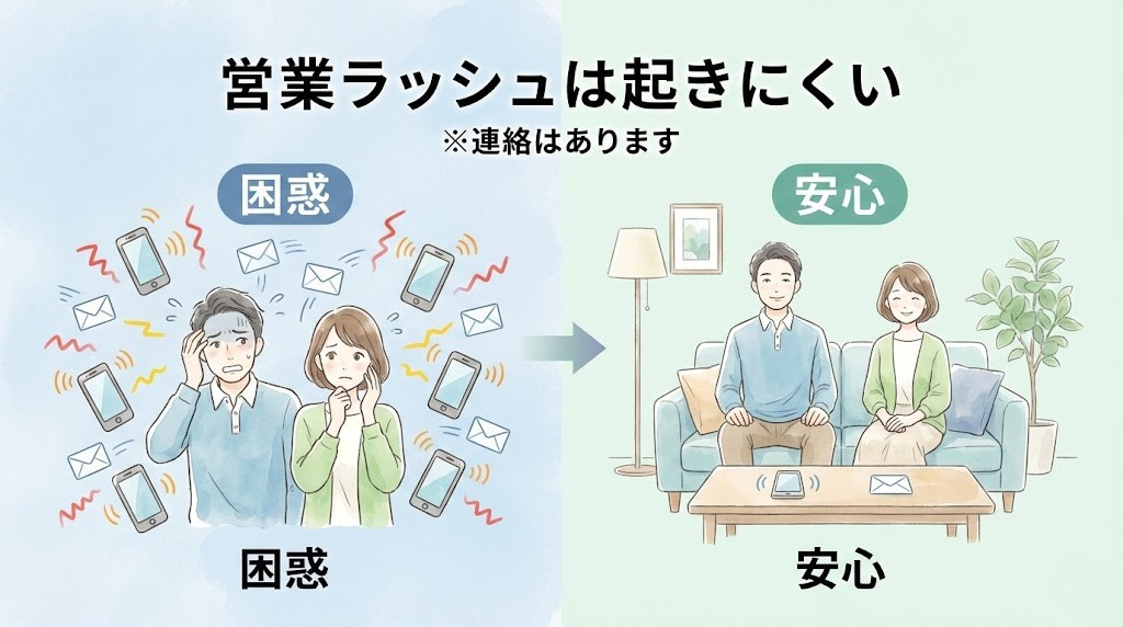 営業連絡の実情を説明するイラスト