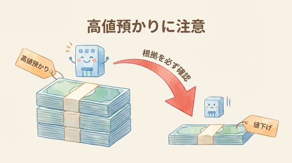 高値預かりの仕組みを解説する図解