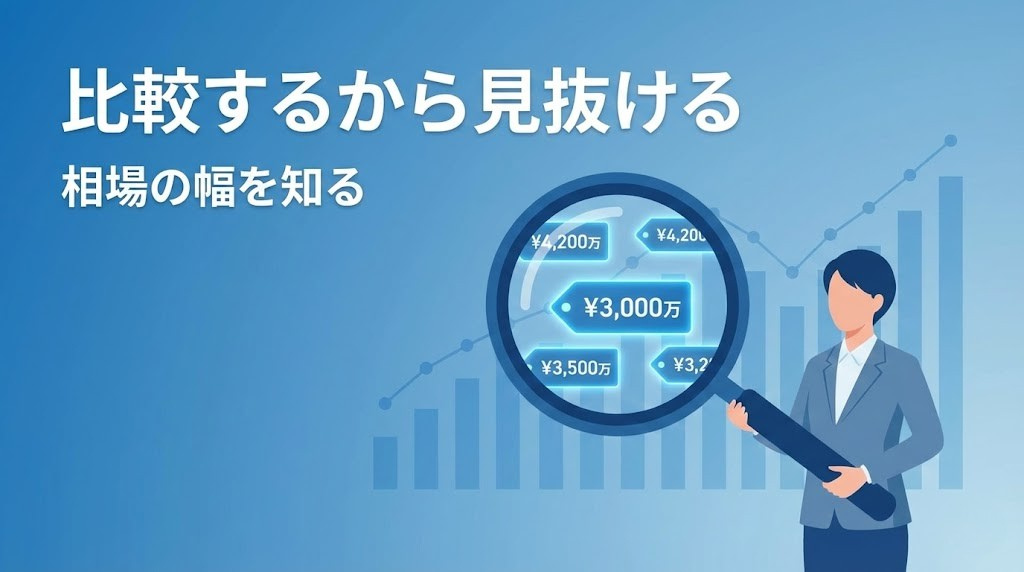 複数社比較の重要性を示すイラスト
