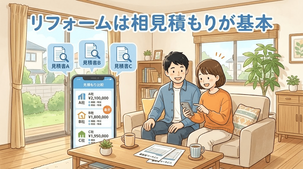 リフォームは相見積もりが基本のイメージ