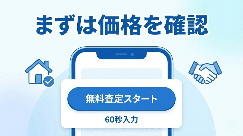 ワケガイ無料査定ボタンを示すイメージイラスト