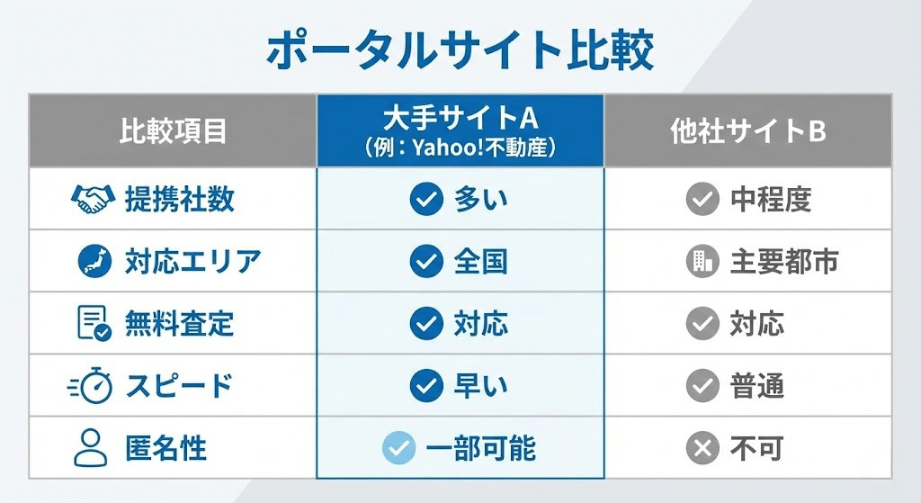 不動産ポータルサイトを比較するイメージ