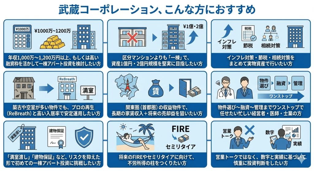 武蔵コーポレーション、こんな方におすすめ