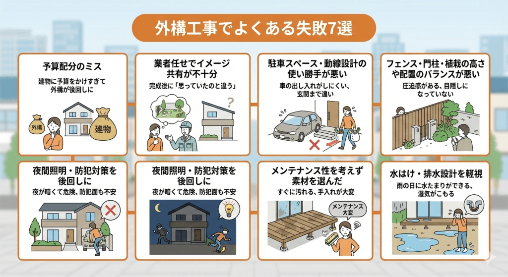 外構工事でよくある失敗7選