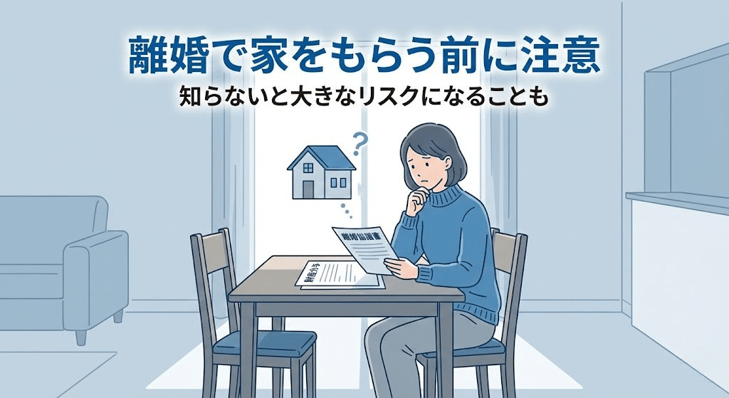離婚で家をもらう前に注意点を理解する必要があることを表したイラスト