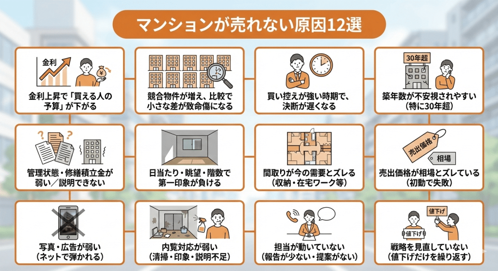 マンションが売れない原因12選