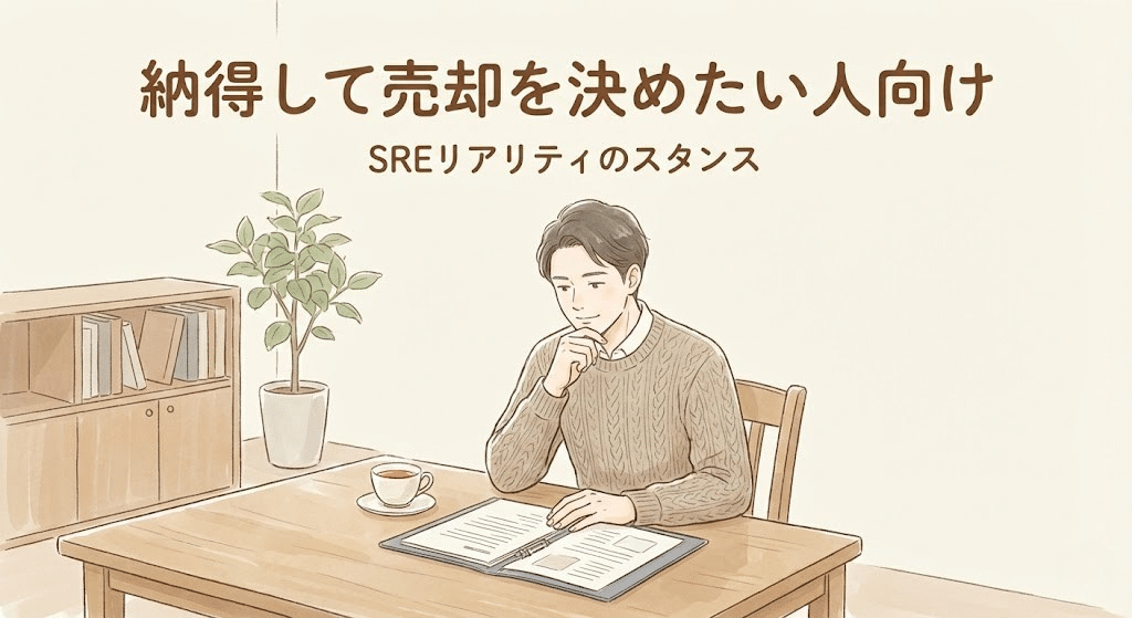 不動産売却について冷静に判断し納得して進めたい人をイメージしたイラスト
