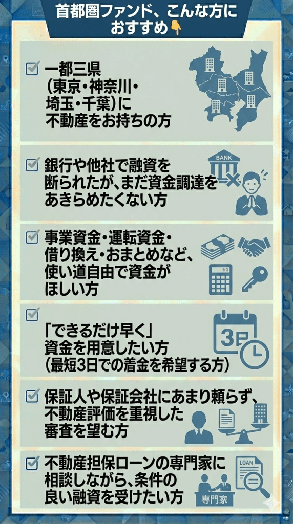 首都圏ファンド、こんな方におすすめ