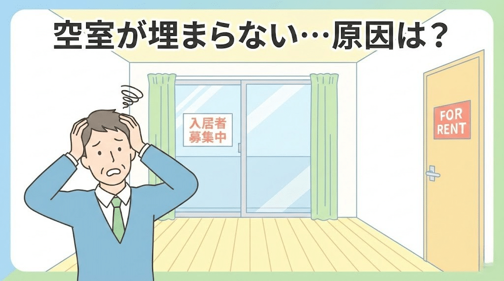 賃貸の空室が埋まらず悩む不動産オーナーのイメージ