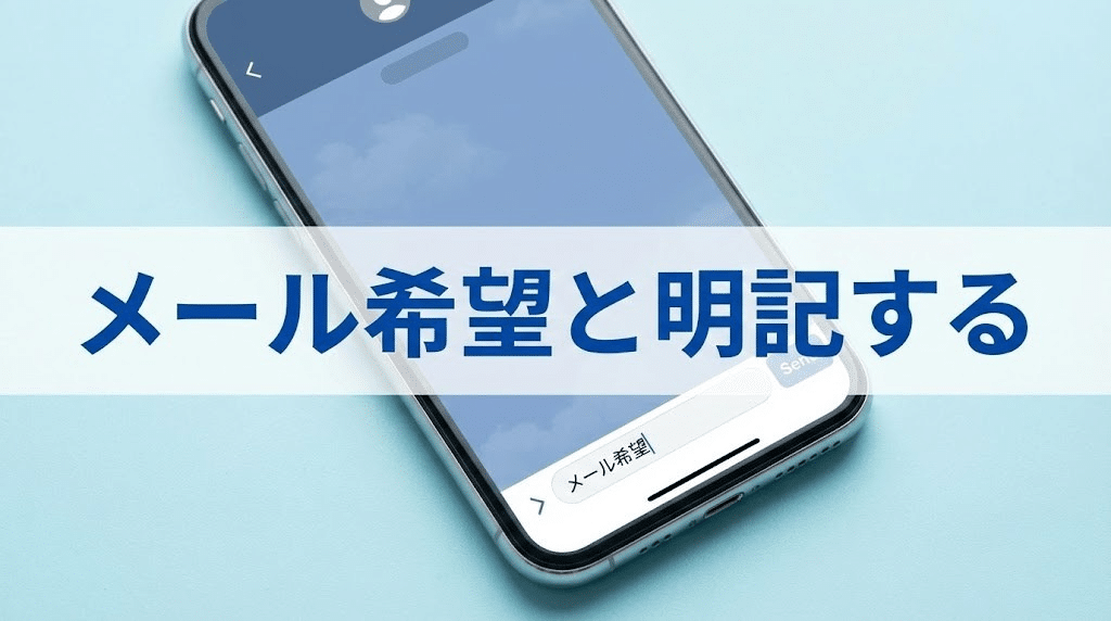 不動産一括査定でメール希望を指定するイメージ