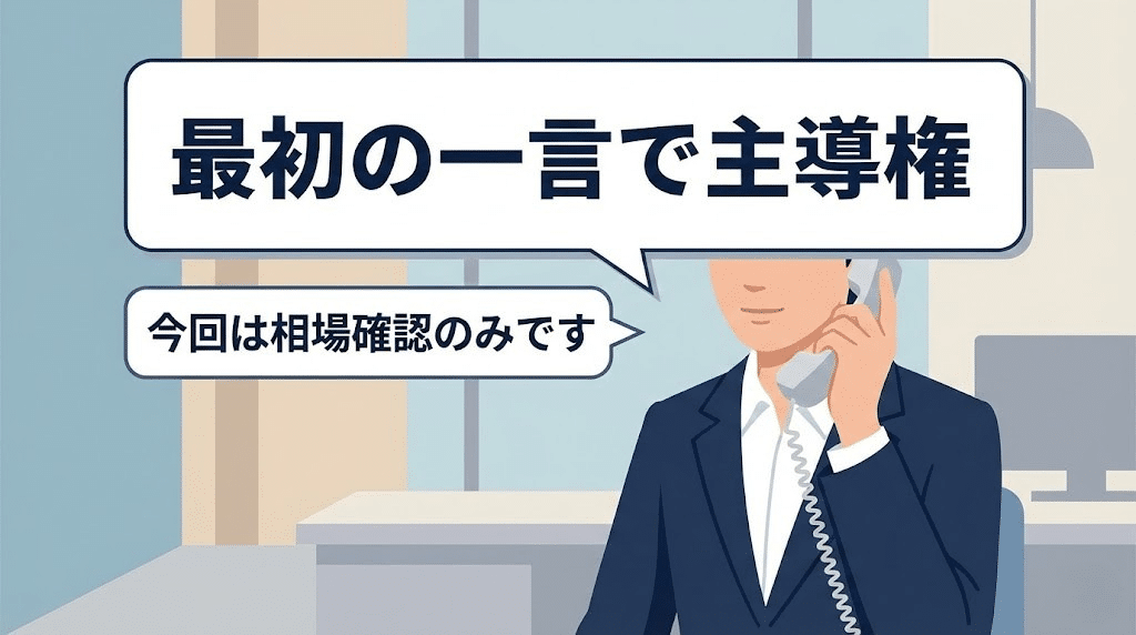 営業電話で最初の一言を決めておくイメージ